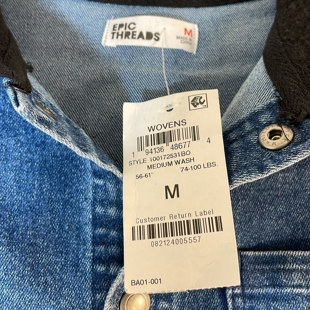 Epic Threads Hooded Denim Shacket. Boy’s M. NWT. - Picture 3 of 10